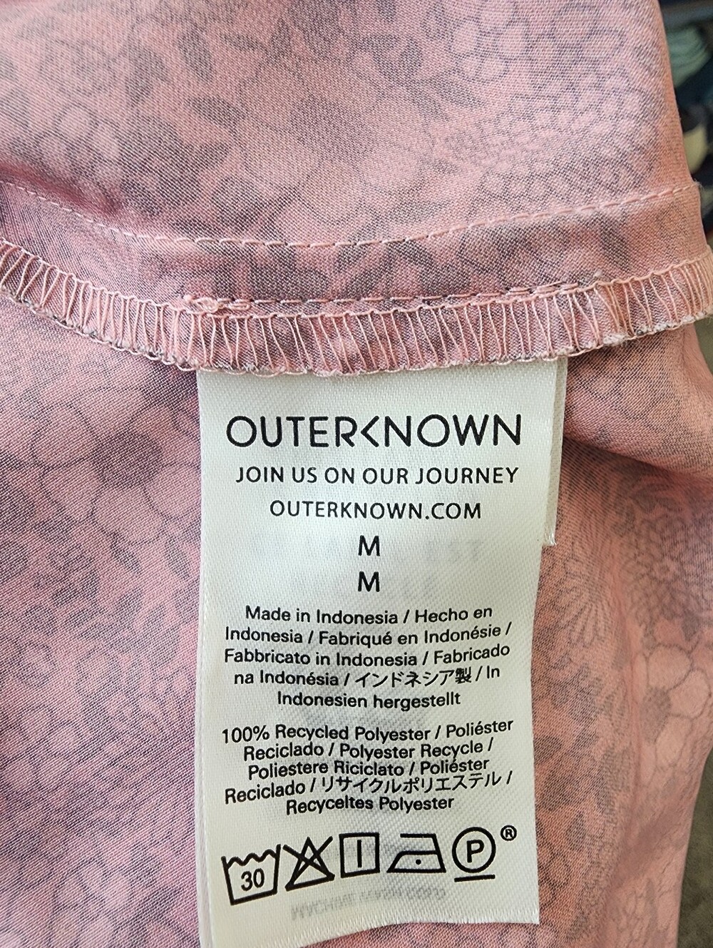 Outerknown Floral Smocked Waist Sleeveless Mini Dress Size Medium - Picture 9 of 11